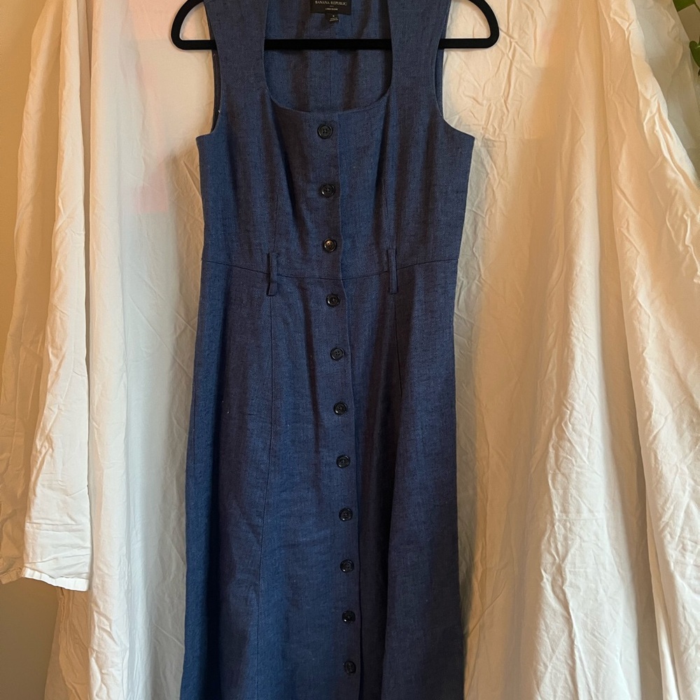 Banana Republic Blue Button-Down Dress